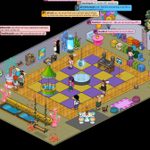 Image of a cartoon like video game of characters talking to each other inside a home.